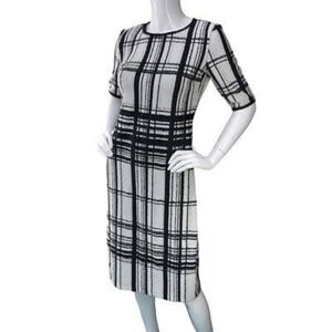 Neiman Marcus Black and White Plaid Sheath Size 12